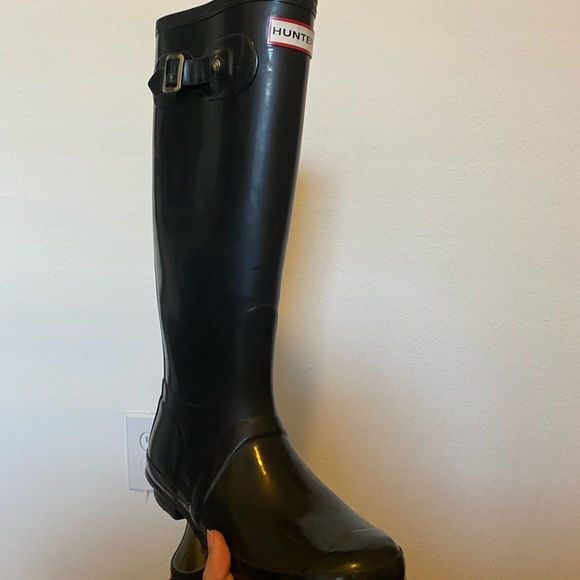 Hunter Tall Rain Boots Black Size 7 - Picture 2 of 5